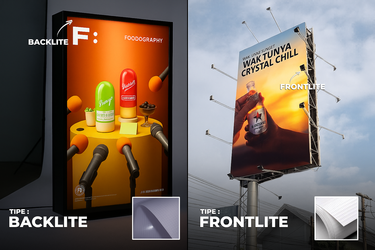 Perbedaan Frontlite dan Backlite untuk Promosi Efektif